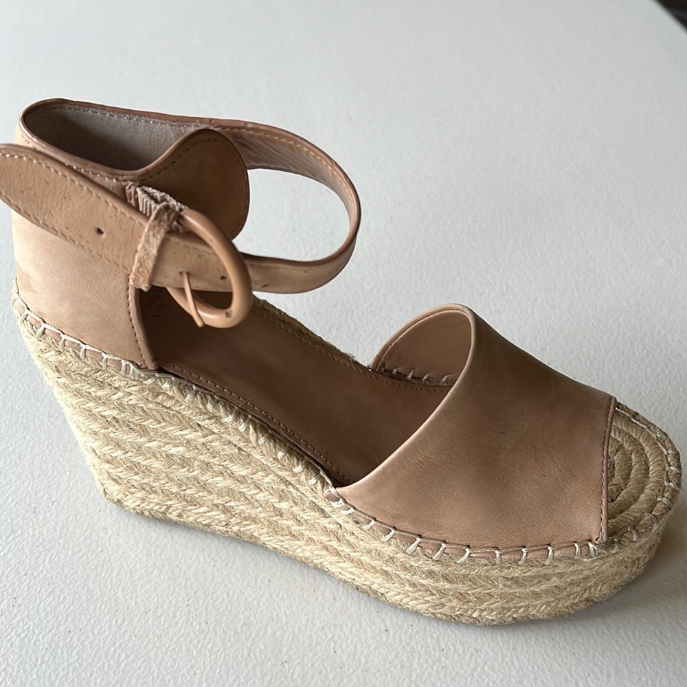 Marc Fisher Size 6.5 Alida Espadrille Suede Platform Wedge Sandals